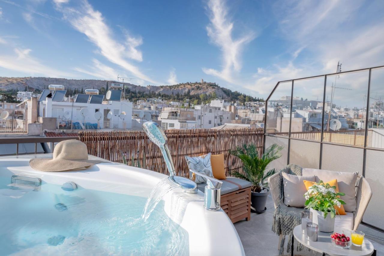 Topfloor Getaway Balcony&Hot Tub+Acropolis View Atina Dış mekan fotoğraf